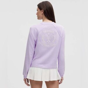 Lululemon Cotton French Terry Crewneck Pullover Tennis Club Lavender Frost Med.